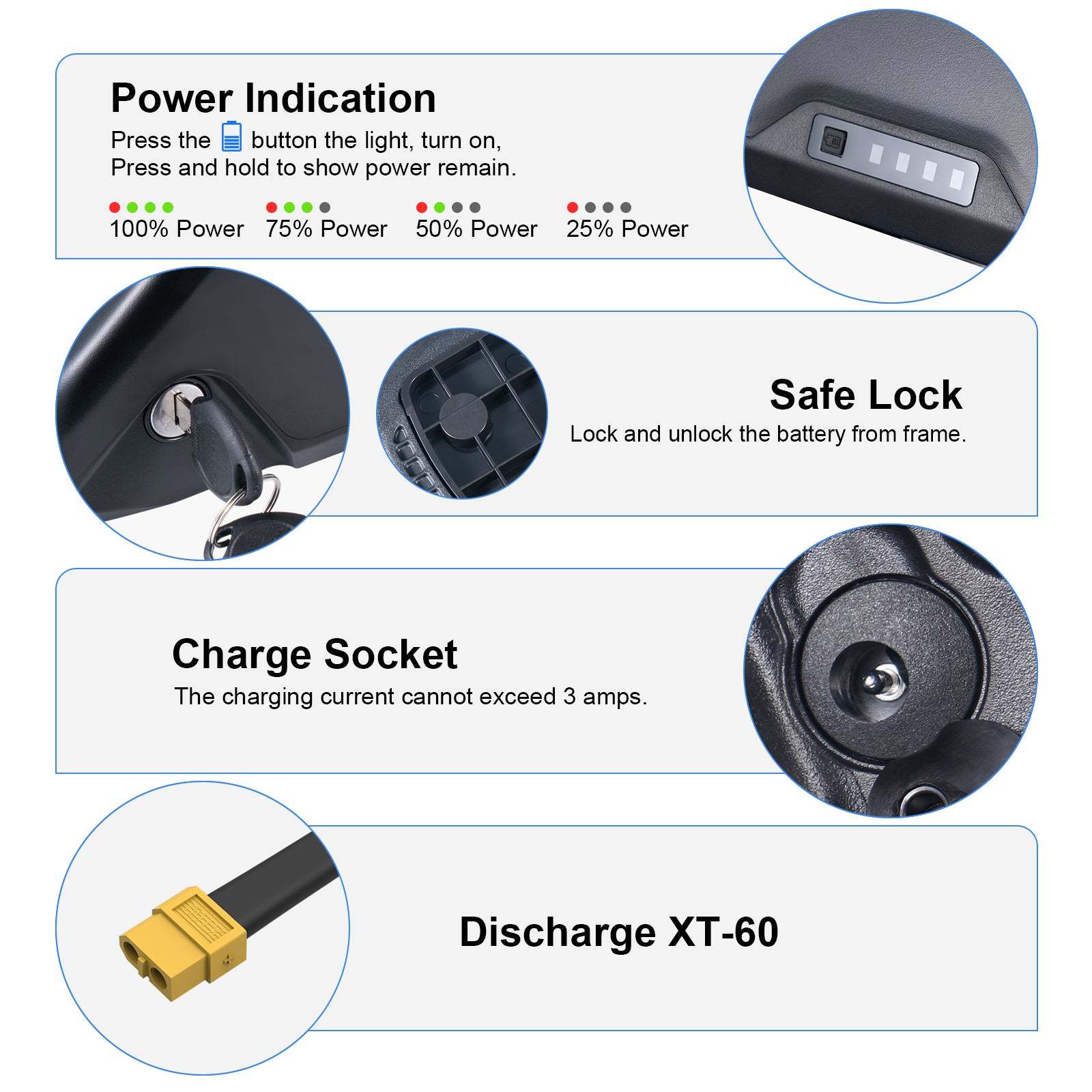 R049-8 52V 20Ah LG5000mah EBike Battery 21700 cells Polly DP-21700-5 Jumbo Shark Electric Bike Battery for 250W 350W 500W 750W 800W 1000W Watt motor【USA STOCK】