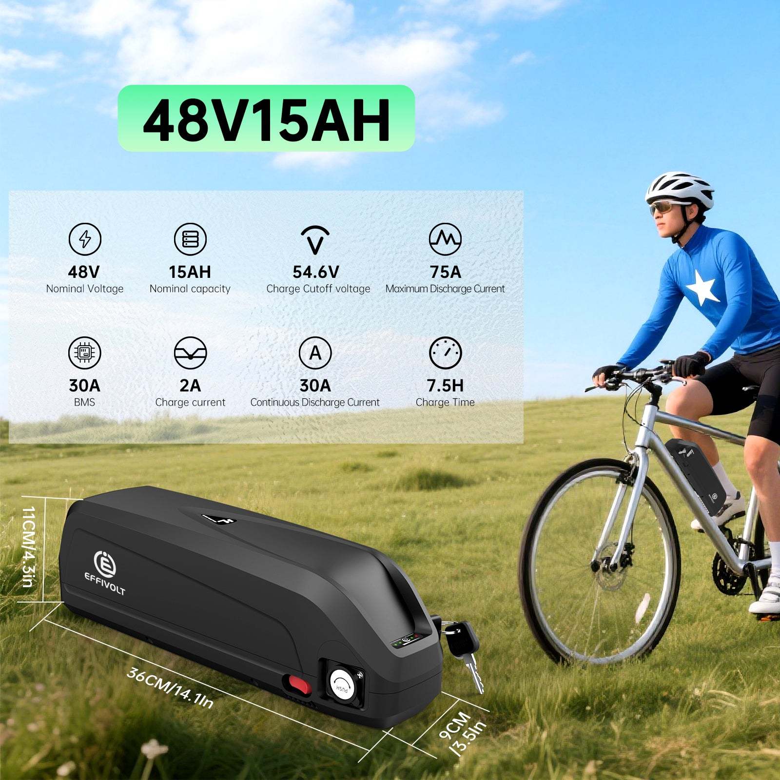 Hailong-3 battery 48V 13-20Ah BMS30A for 0-1000w ebike motor with 2A charger/AU STOCK/Fast delivery/3-5 working days arrive