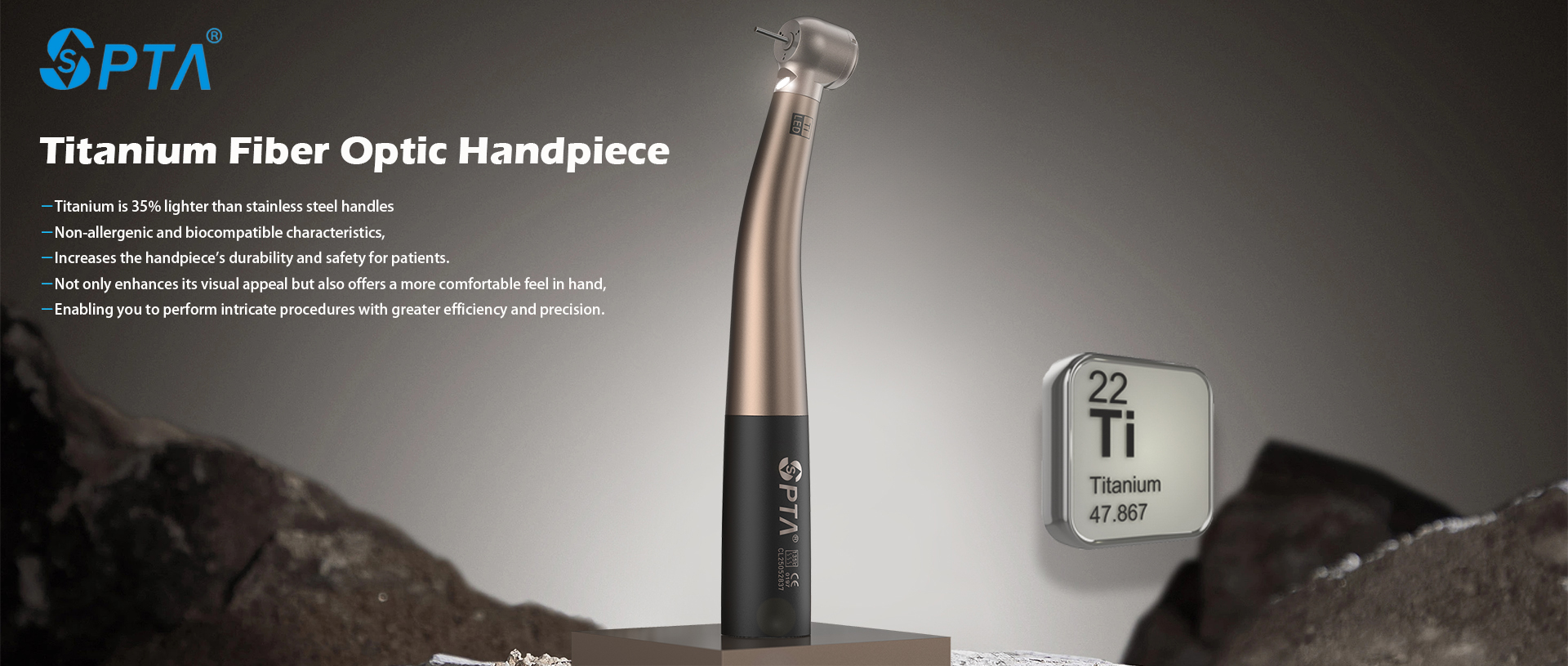 Titanium Fiber Optic Handpiece