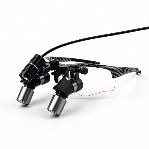 Luz de aumento Zebra Dental de alta calidad 48° con 3.5X, 4.5X y 5.5X tipo ergonómico.