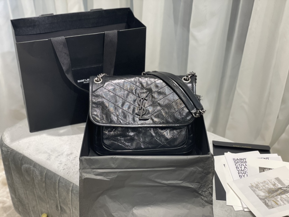 YSL Original oil wax leather niki ,Boutique