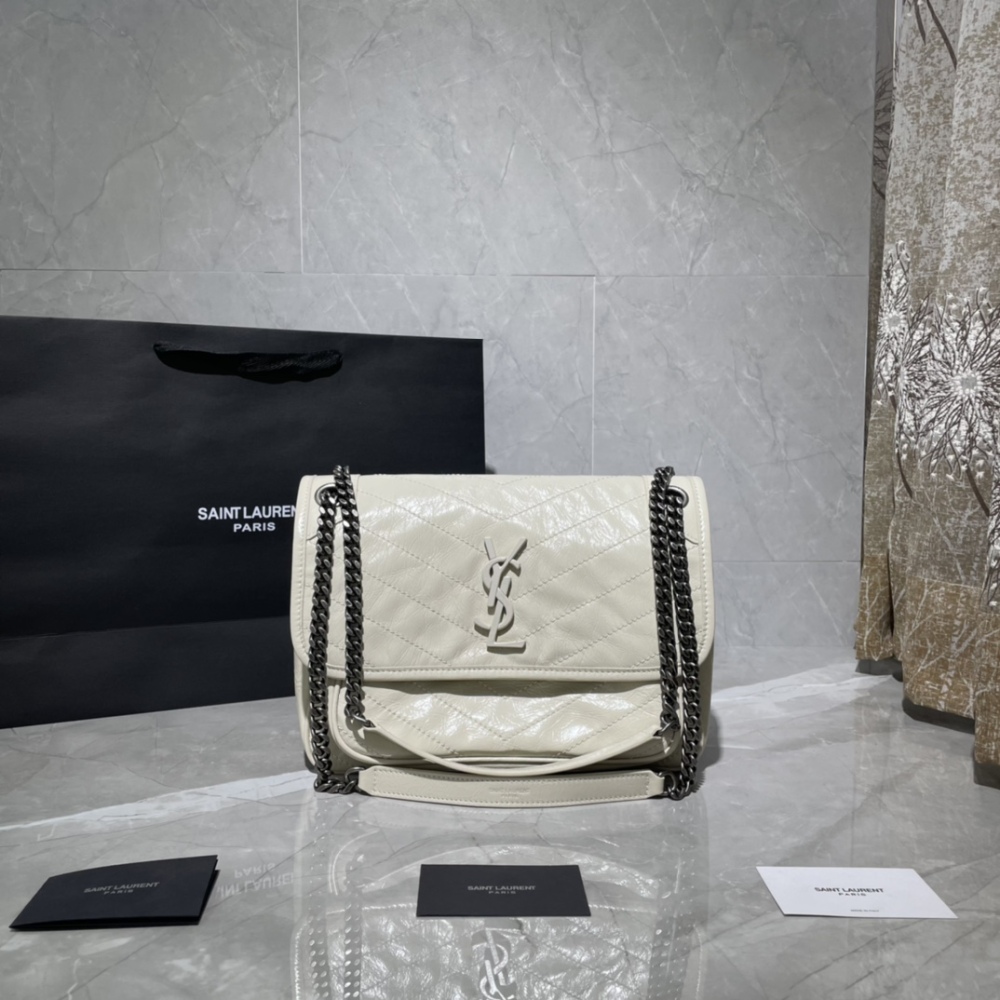 YSL Original oil wax leather niki ,Boutique