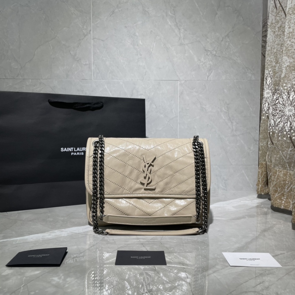 YSL Original oil wax leather niki ,Boutique