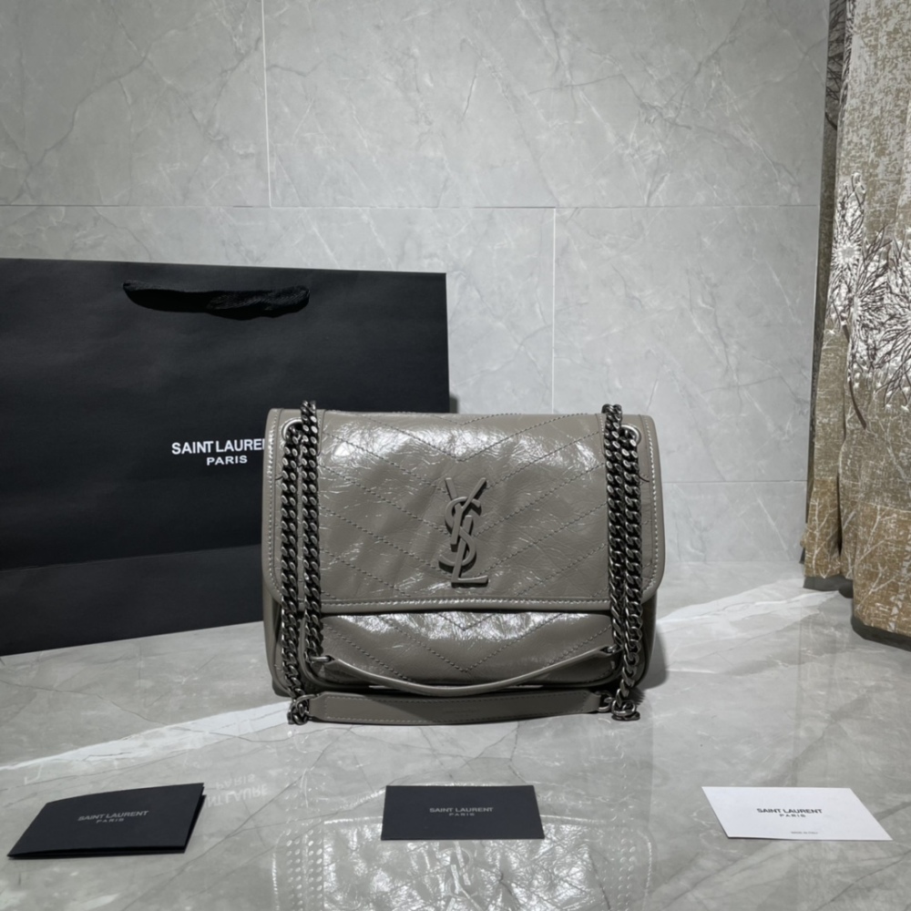YSL Original oil wax leather niki ,Boutique