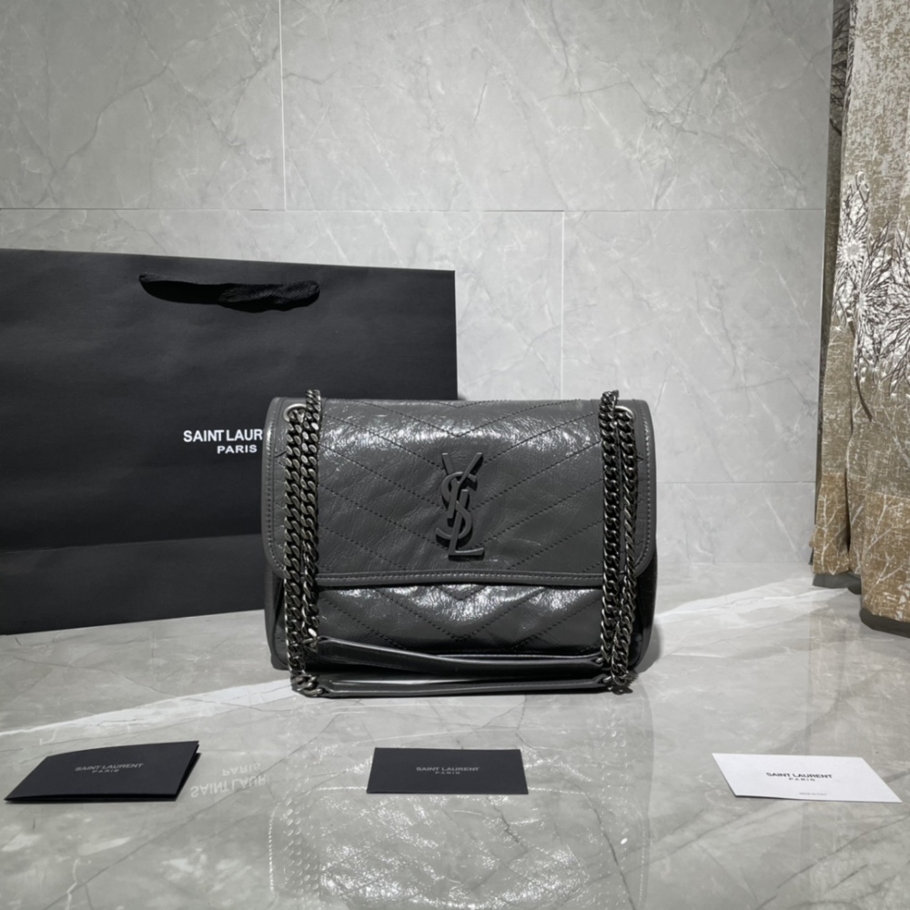 YSL Original oil wax leather niki ,Boutique