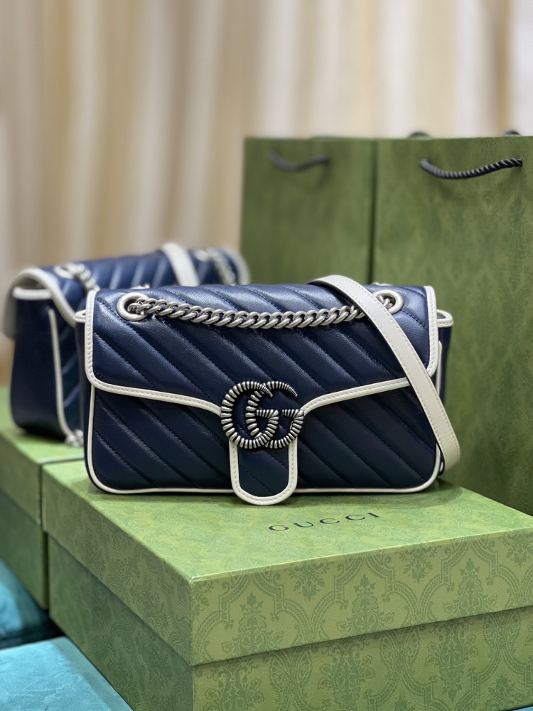 Gucci new marmont deep sea blue boutique bag