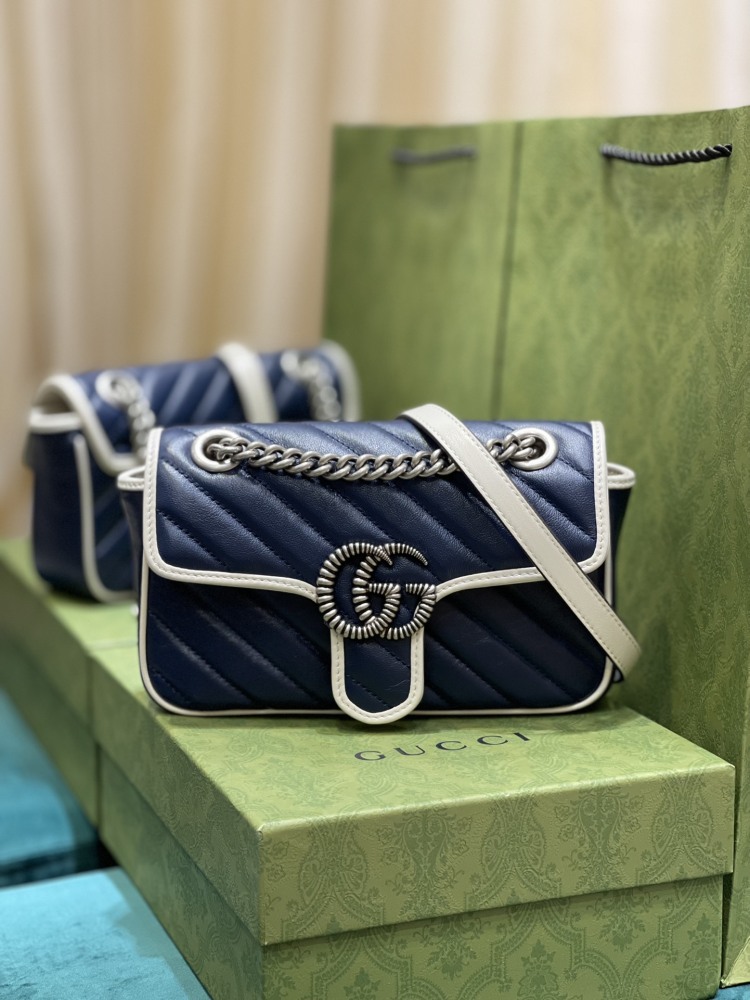 Gucci new marmont deep sea blue boutique bag