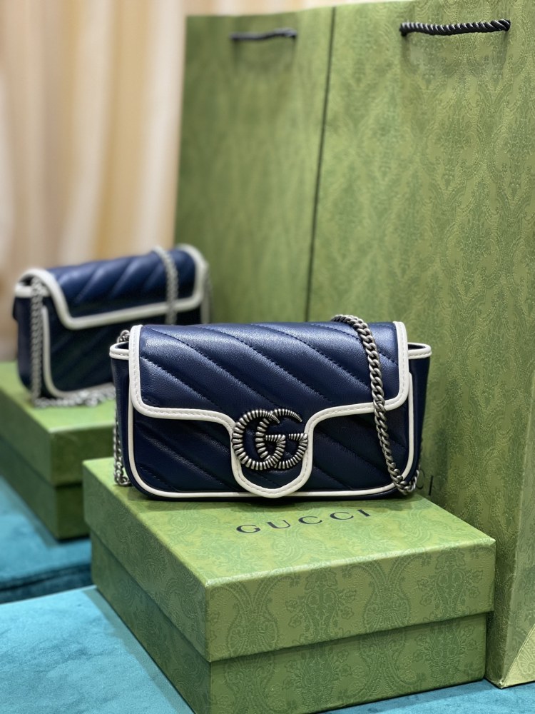 Gucci new marmont deep sea blue boutique bag