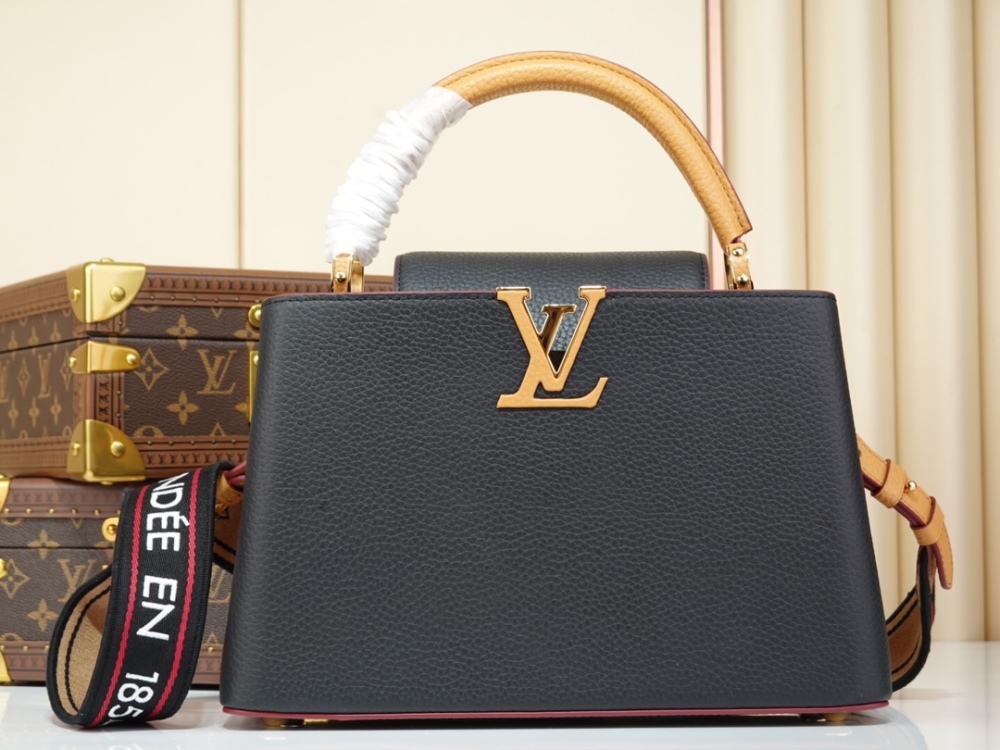 Louis Vuitton Capucines mirror boutique,  LV shell pattern color blocking handbag