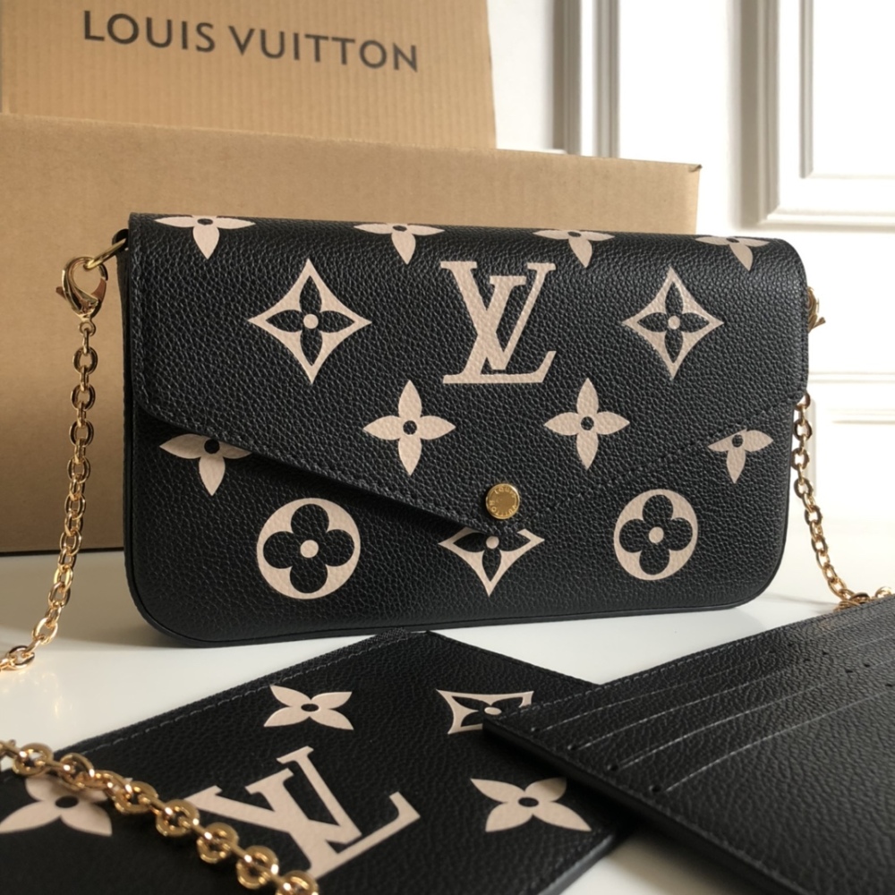 Louis Vuitton FÉLICIE POCHETTE mirror boutique，LV full leather embossed three-in-one