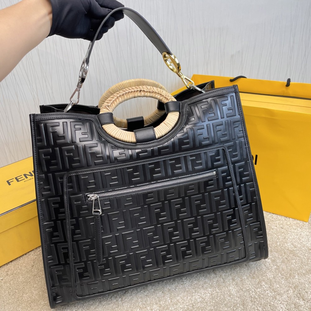 Fendi letter embossed large handbag boutique