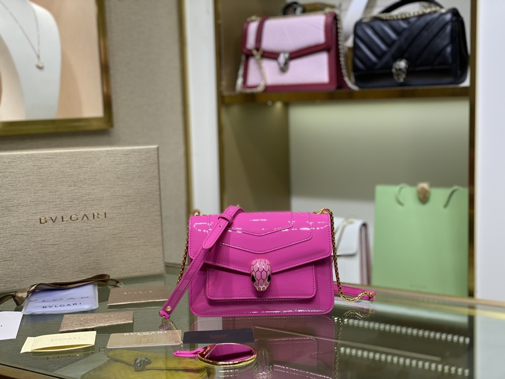 Bulgari forever patent leather snake head bag boutique