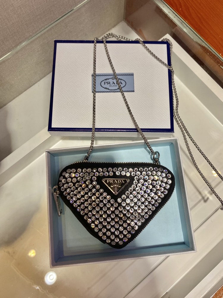 Prada flash diamond coin purse boutique