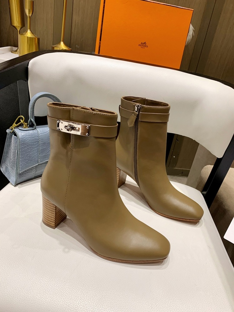 H Chunky Heeled Short Boots