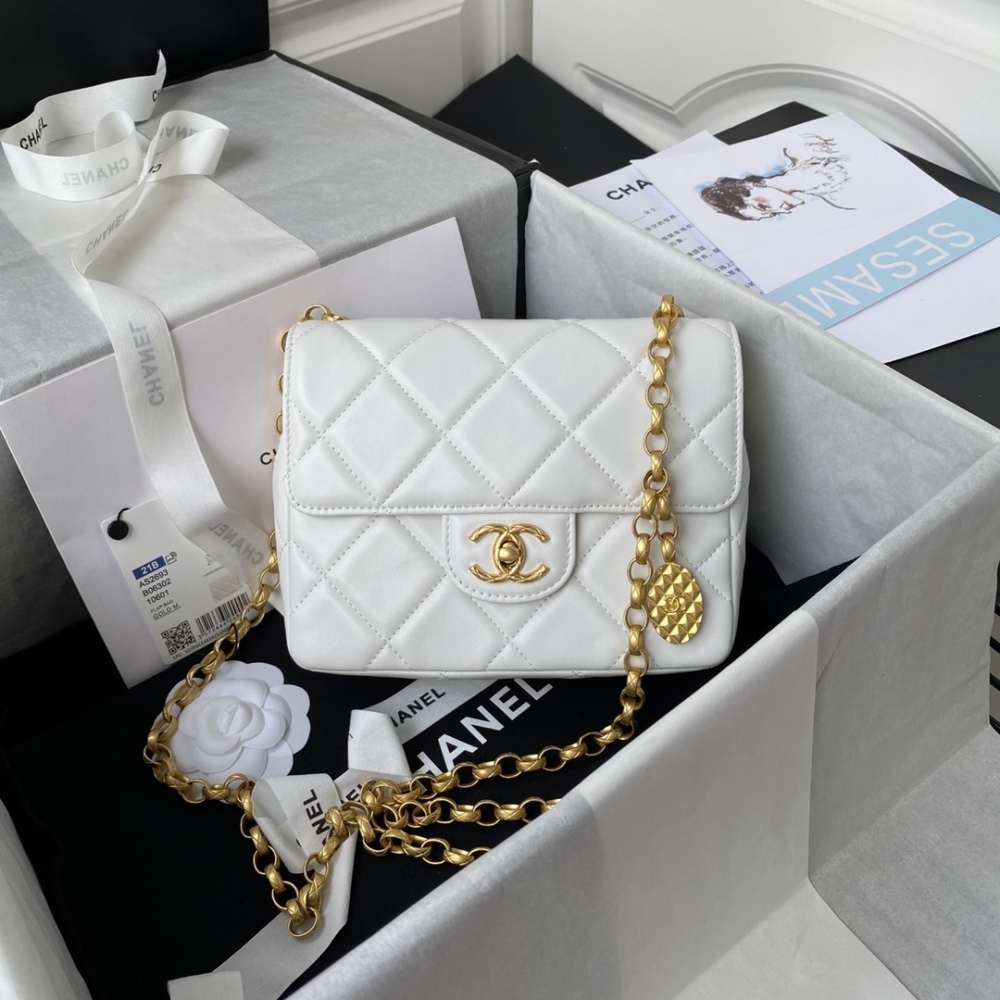 Chanel 21K vintage chain gold coin square fatty boutique