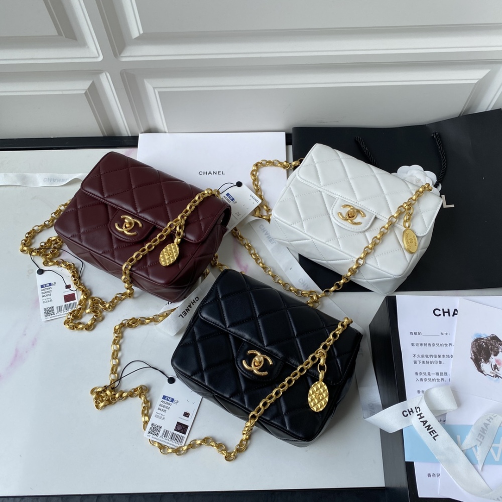 Chanel 21K vintage chain gold coin square fatty boutique