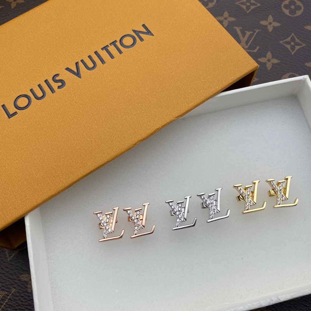 LV monogram stud earrings