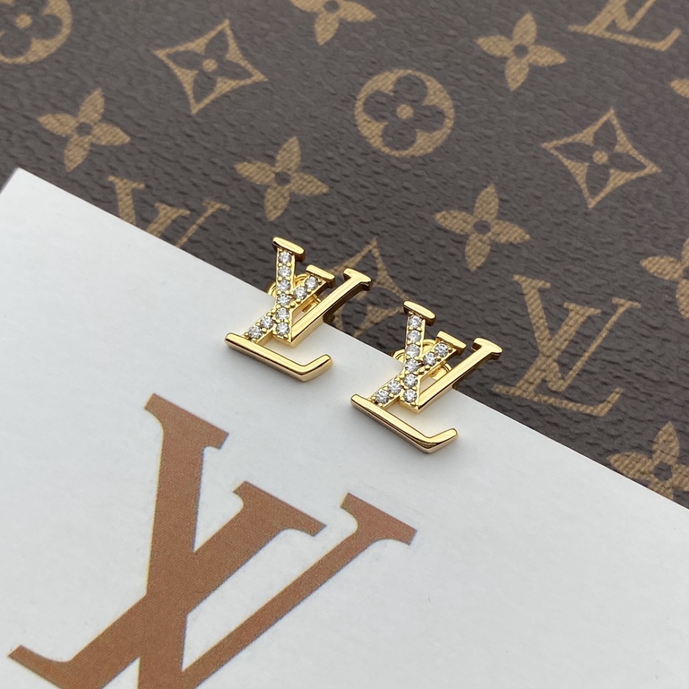 LV monogram stud earrings