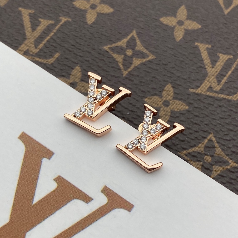 LV monogram stud earrings