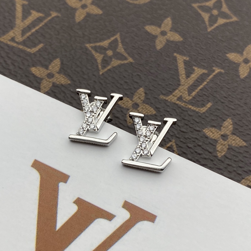 LV monogram stud earrings
