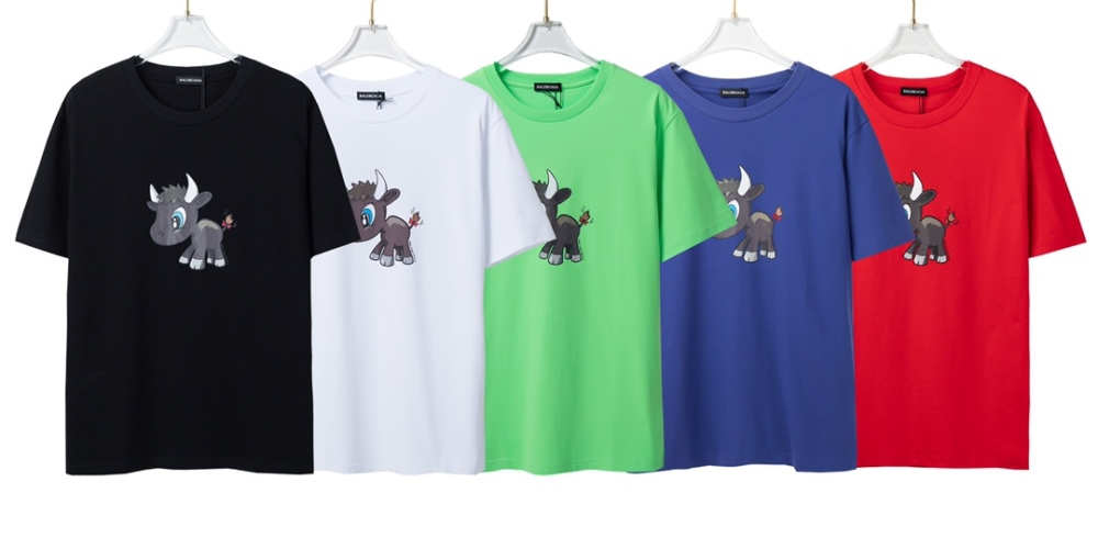 Balenciaga Parisian Cute cow print T-sleeve couple