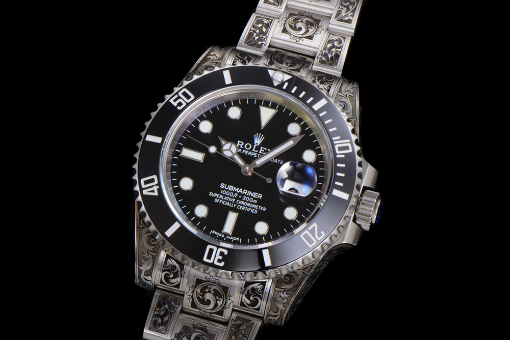 Rolex engraved watch