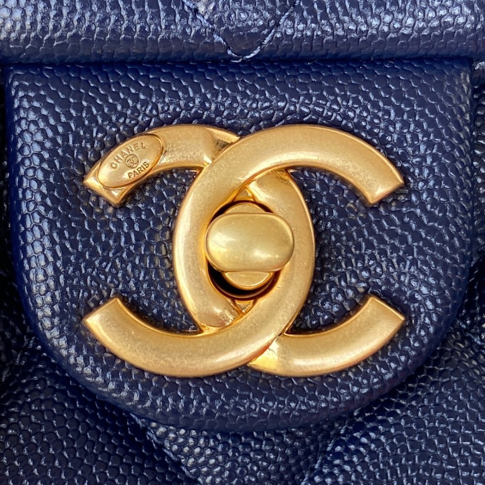 Chanel Caviar Gold Coin Flap Bag 22A  mirror boutique
