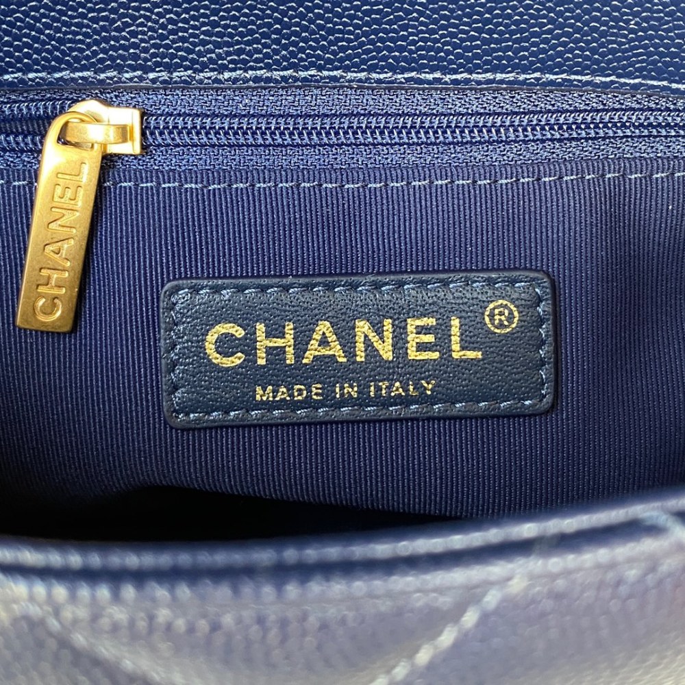 Chanel Caviar Gold Coin Flap Bag 22A  mirror boutique