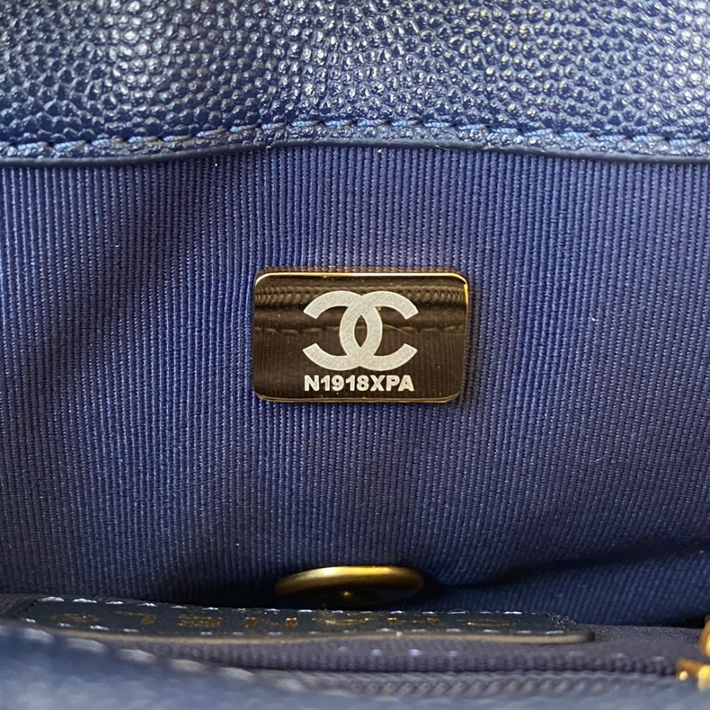 Chanel Caviar Gold Coin Flap Bag 22A  mirror boutique