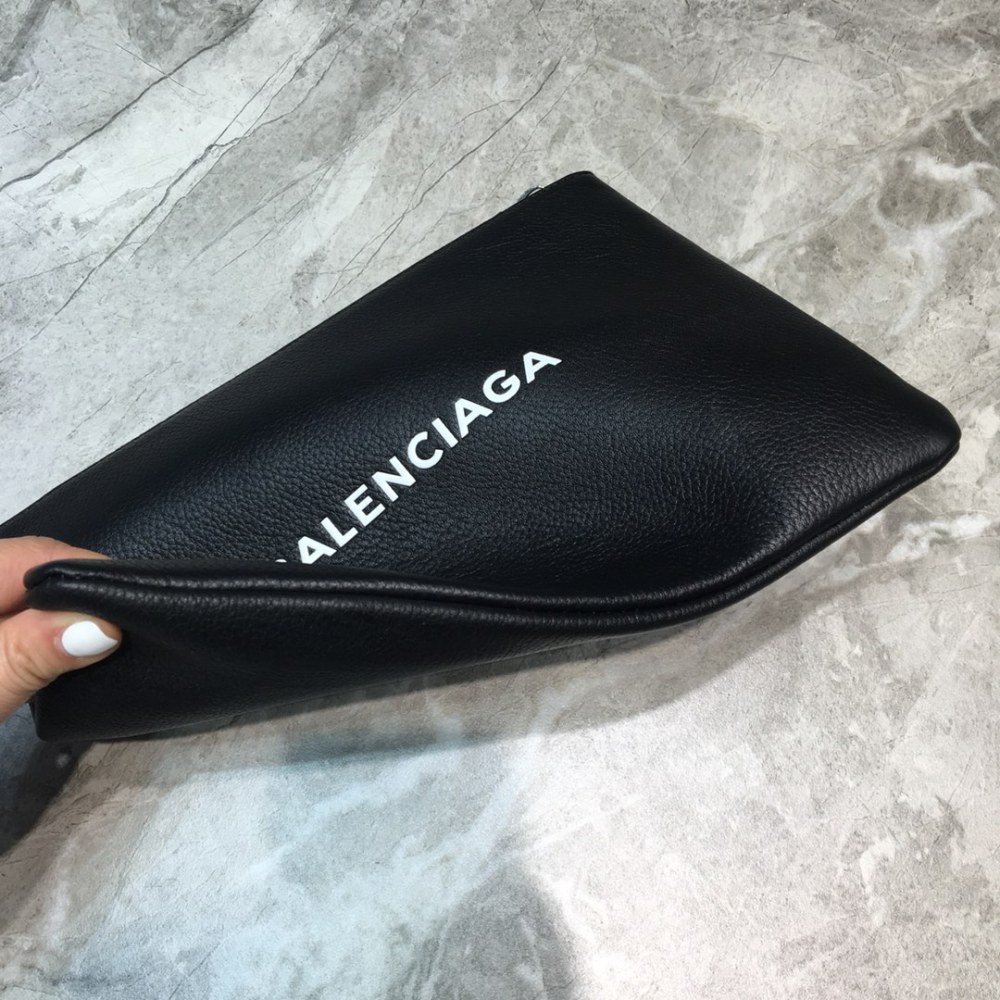 Balenciaga lychee leather clutch bag PM Mirror Boutique