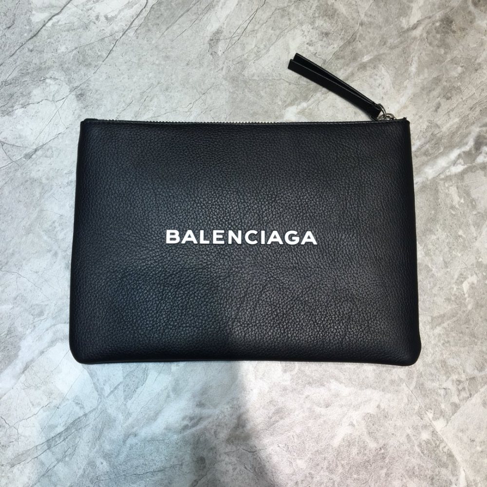 Balenciaga lychee leather clutch bag PM Mirror Boutique