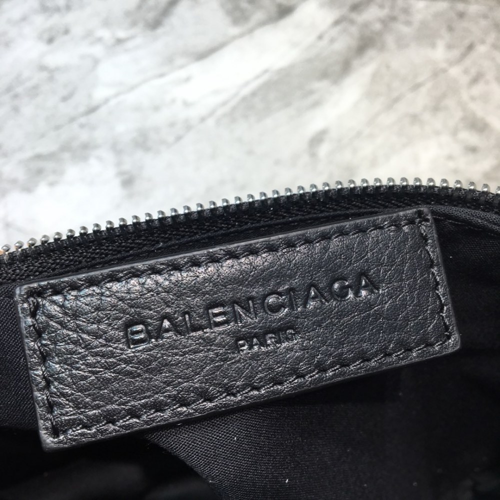 Balenciaga lychee leather clutch bag PM Mirror Boutique