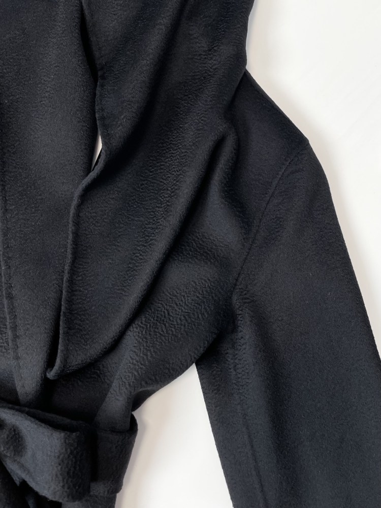 Maxmara Classic Hooded Cropped Water Ripple Coat