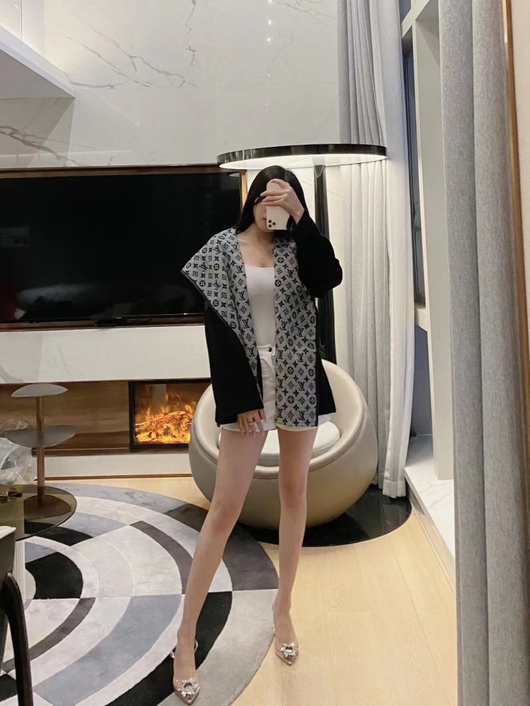 Louis Vuitton Cropped Floral Hooded Cashmere Coat