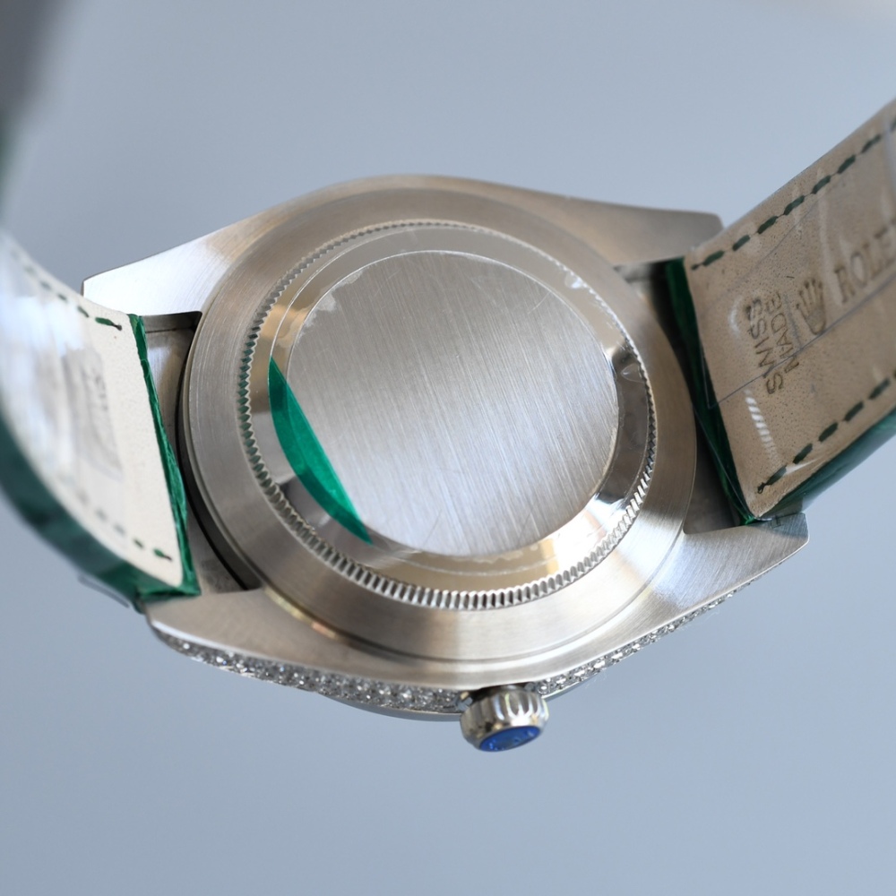 ROLEX Datejust Gypsophila Alligator Leather Watches 40MM