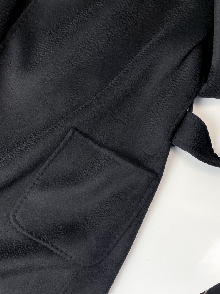 Maxmara Classic Hooded Cropped Water Ripple Coat
