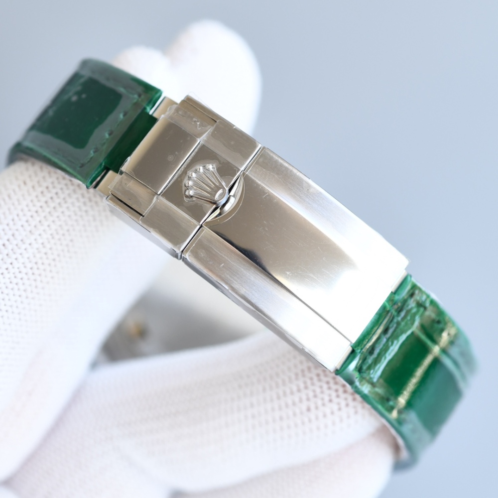 ROLEX Datejust Gypsophila Alligator Leather Watches 40MM