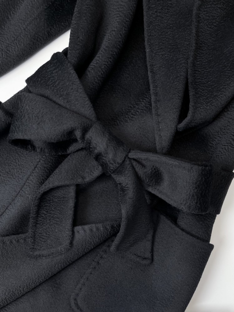 Maxmara Classic Hooded Cropped Water Ripple Coat