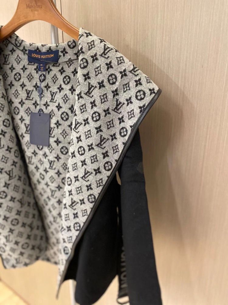 Louis Vuitton Cropped Floral Hooded Cashmere Coat