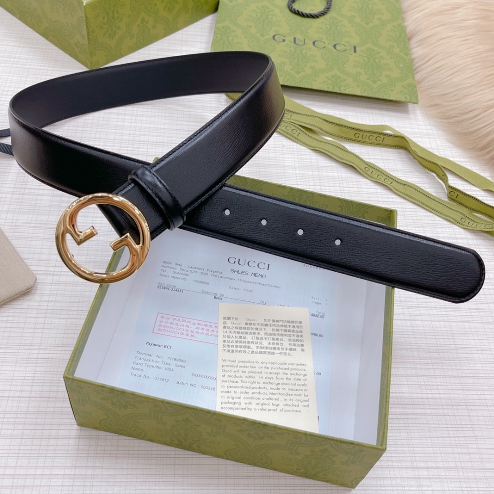 GUCCI Men's and Women's Belts 3.8cm