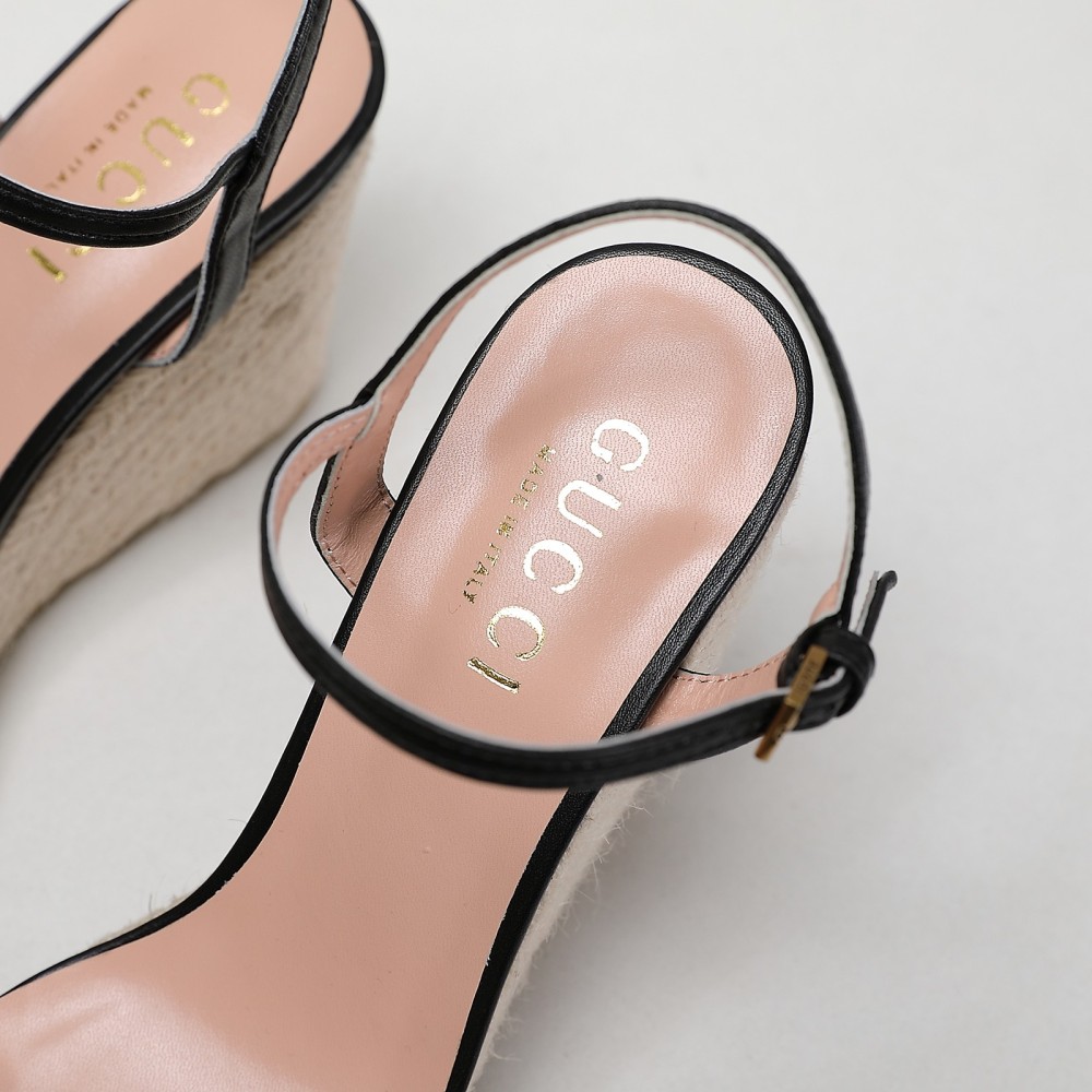 GUCCI wedge platform sandals 8cm heel