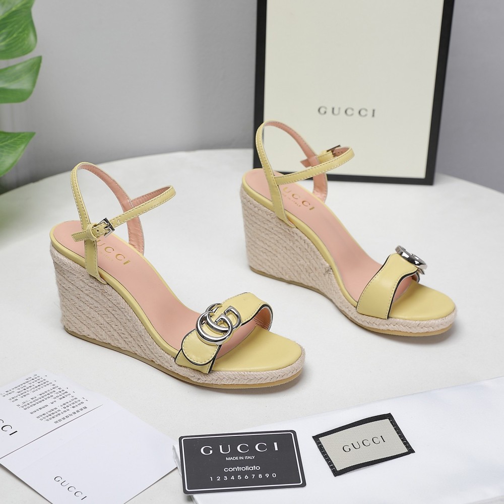 GUCCI wedge platform sandals 8cm heel