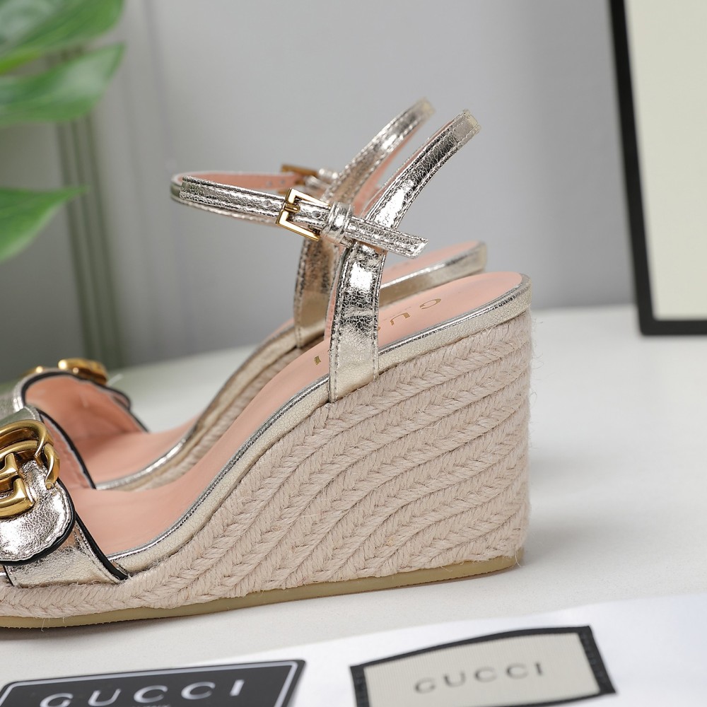 GUCCI wedge platform sandals 8cm heel