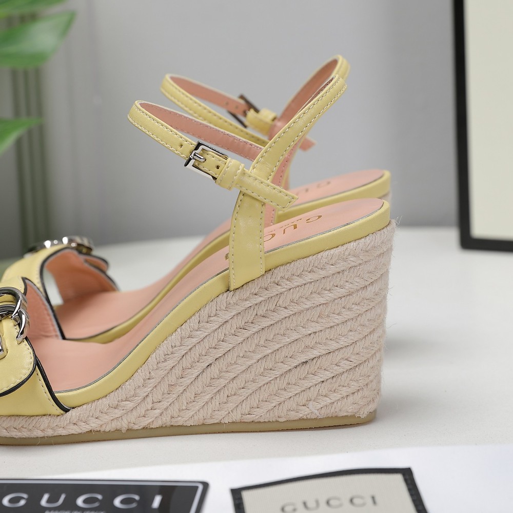GUCCI wedge platform sandals 8cm heel