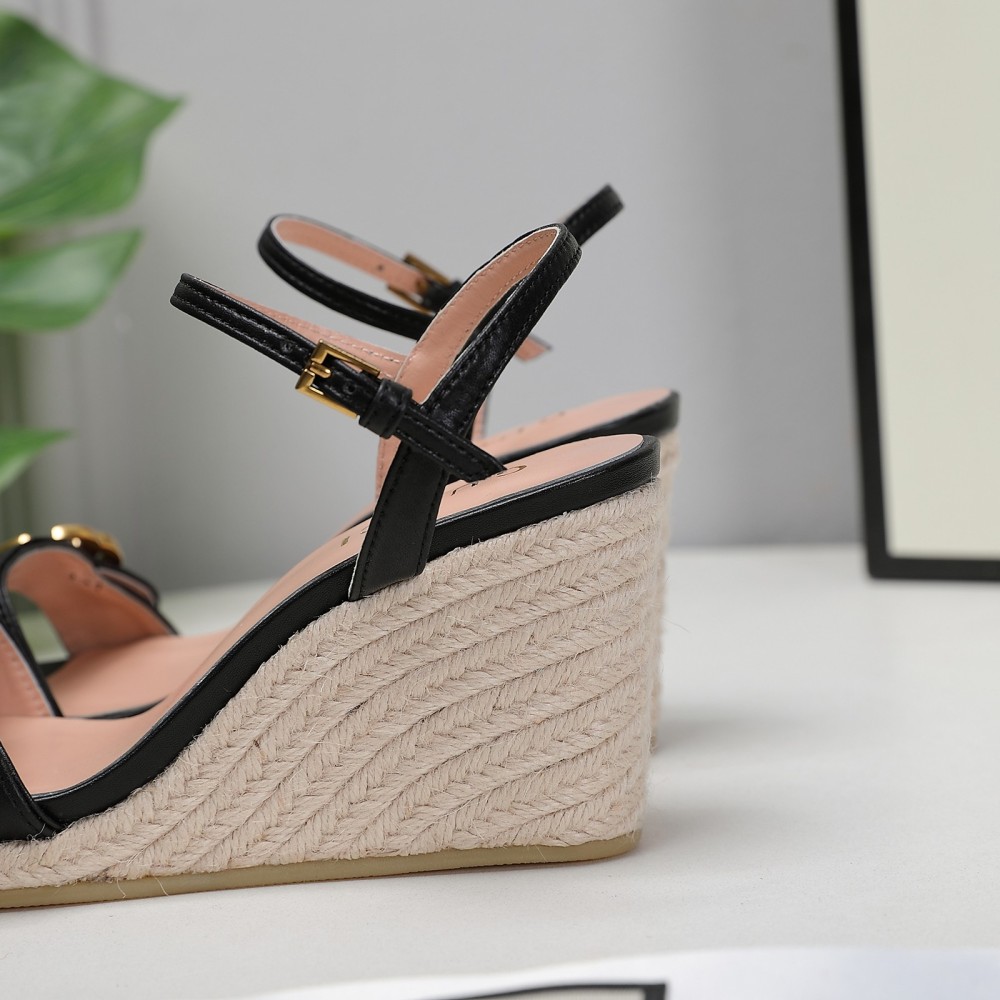 GUCCI wedge platform sandals 8cm heel