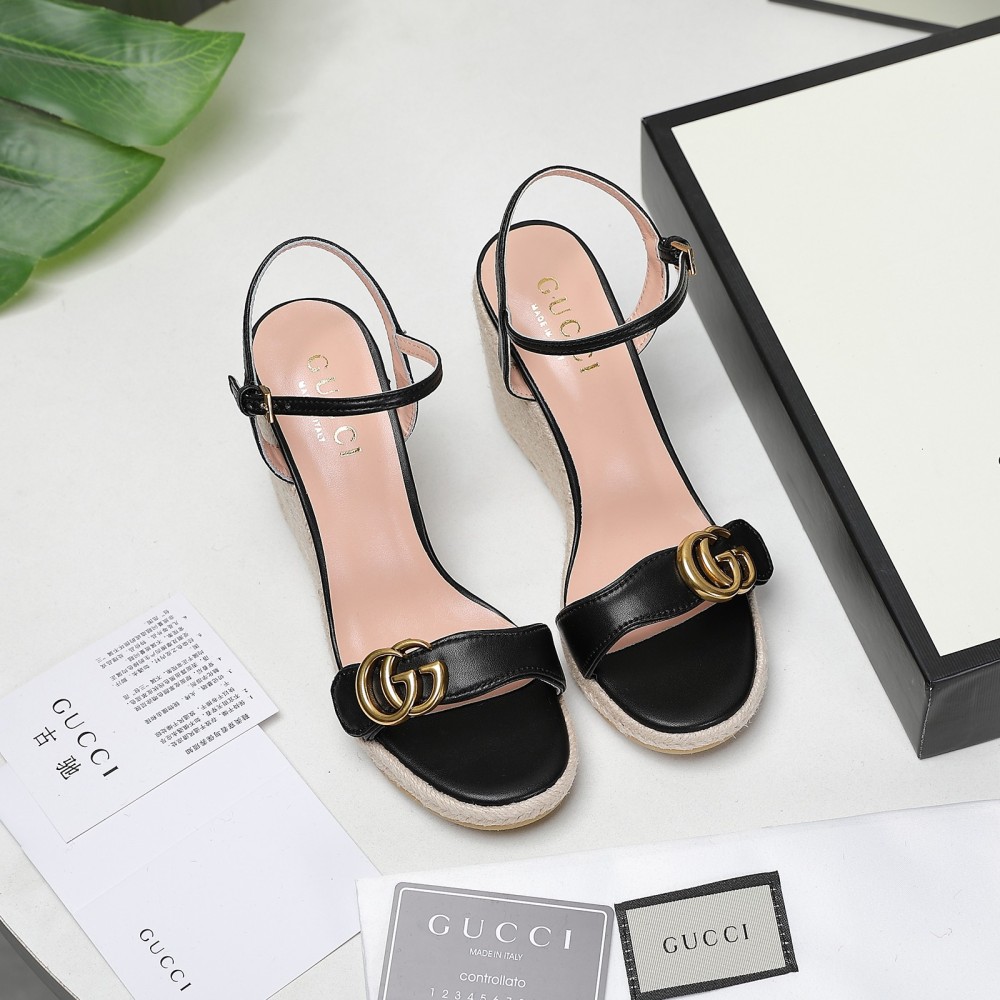 GUCCI wedge platform sandals 8cm heel