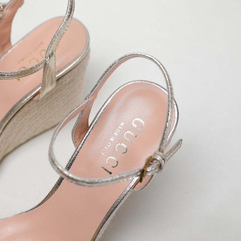 GUCCI wedge platform sandals 8cm heel