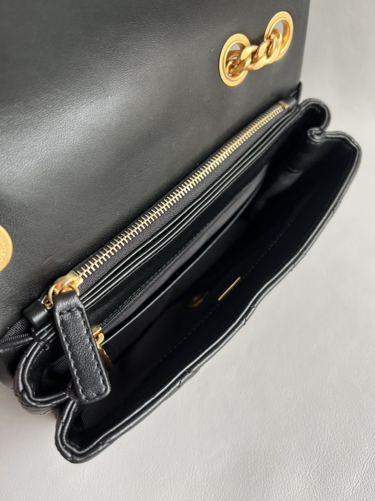 Chanel 22P GR Golden column adjustment, wind piano handbag MM Genuine level（99%）