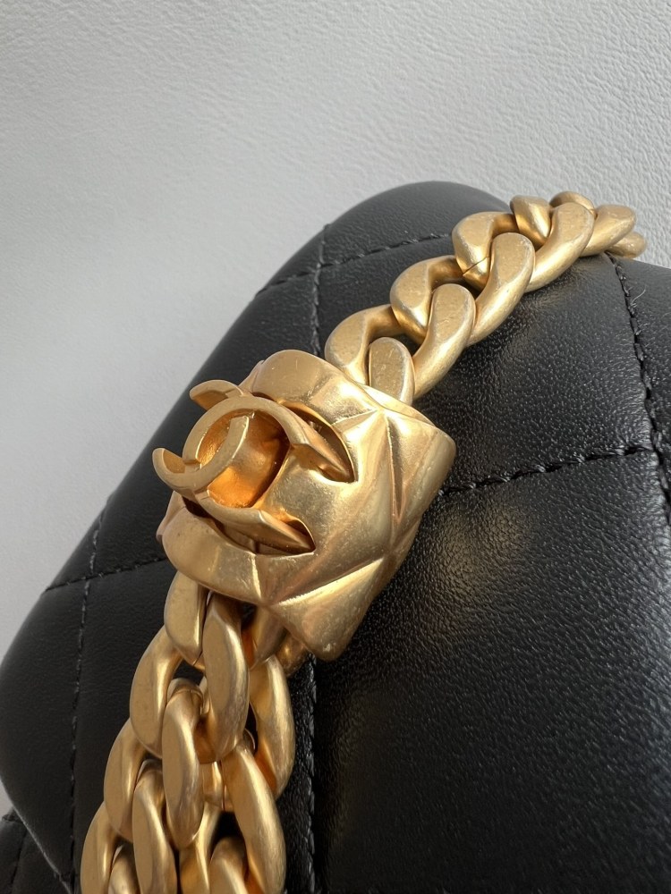 Chanel 22P GR Golden column adjustment, wind piano handbag MM Genuine level（99%）