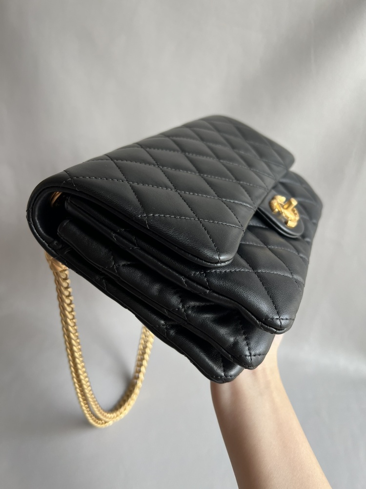 Chanel 22P GR Golden column adjustment, wind piano handbag GM Genuine level（99%）